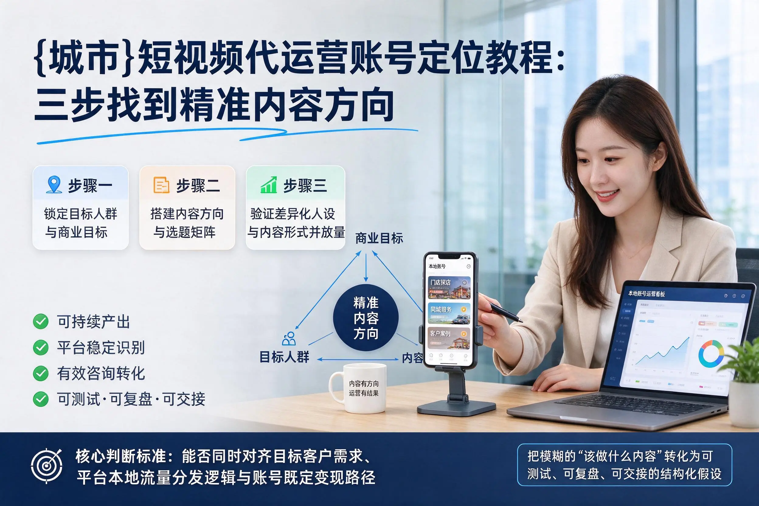 酒泉短视频代运营账号定位教程：三步找到精准内容方向