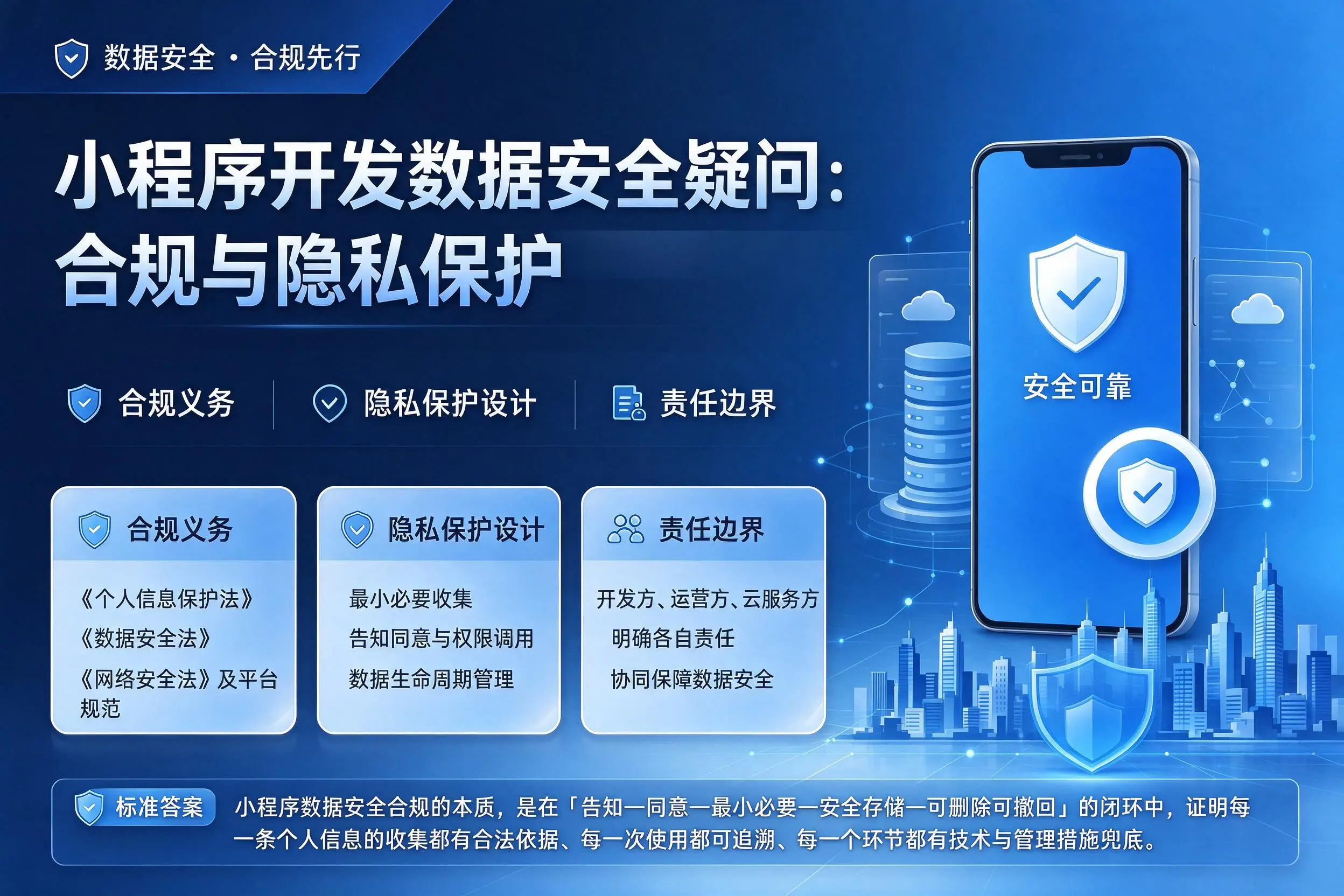 酒泉小程序开发数据安全疑问：合规与隐私保护