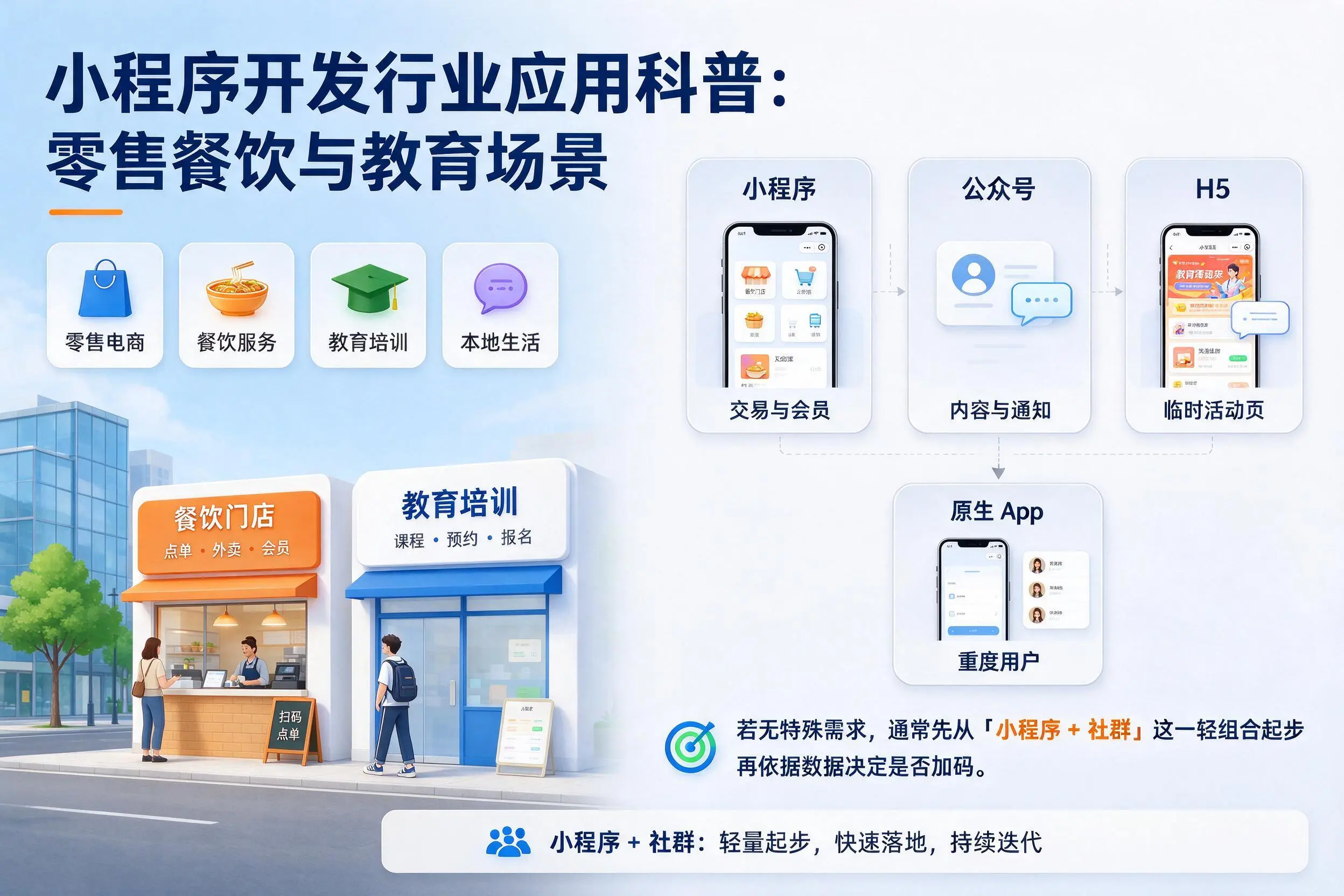 酒泉小程序开发行业应用科普:零售餐饮与教育场景