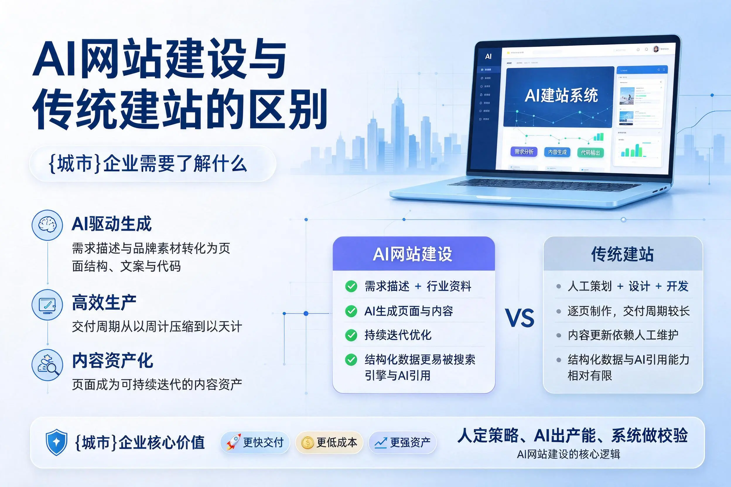 AI网站建设与传统建站的区别，酒泉企业需要了解什么