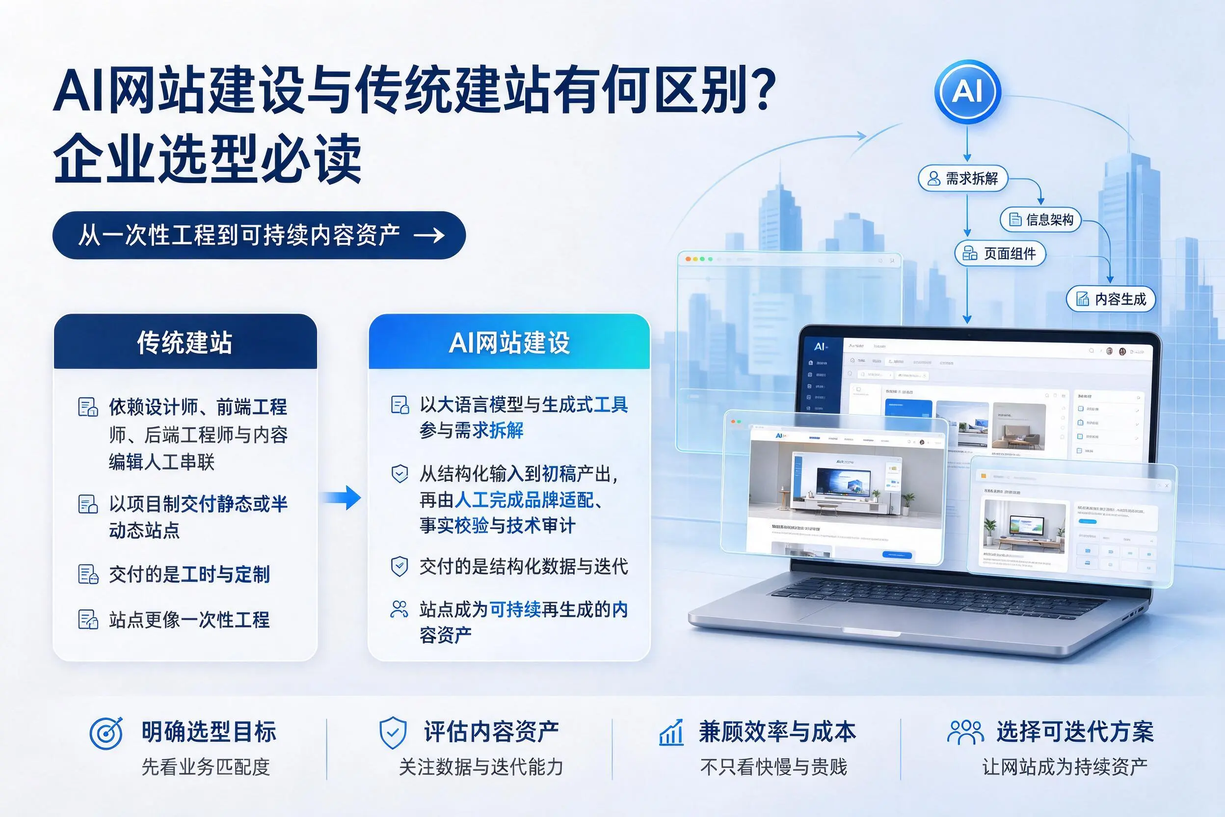 AI网站建设与传统建站有何区别?酒泉企业选型必读