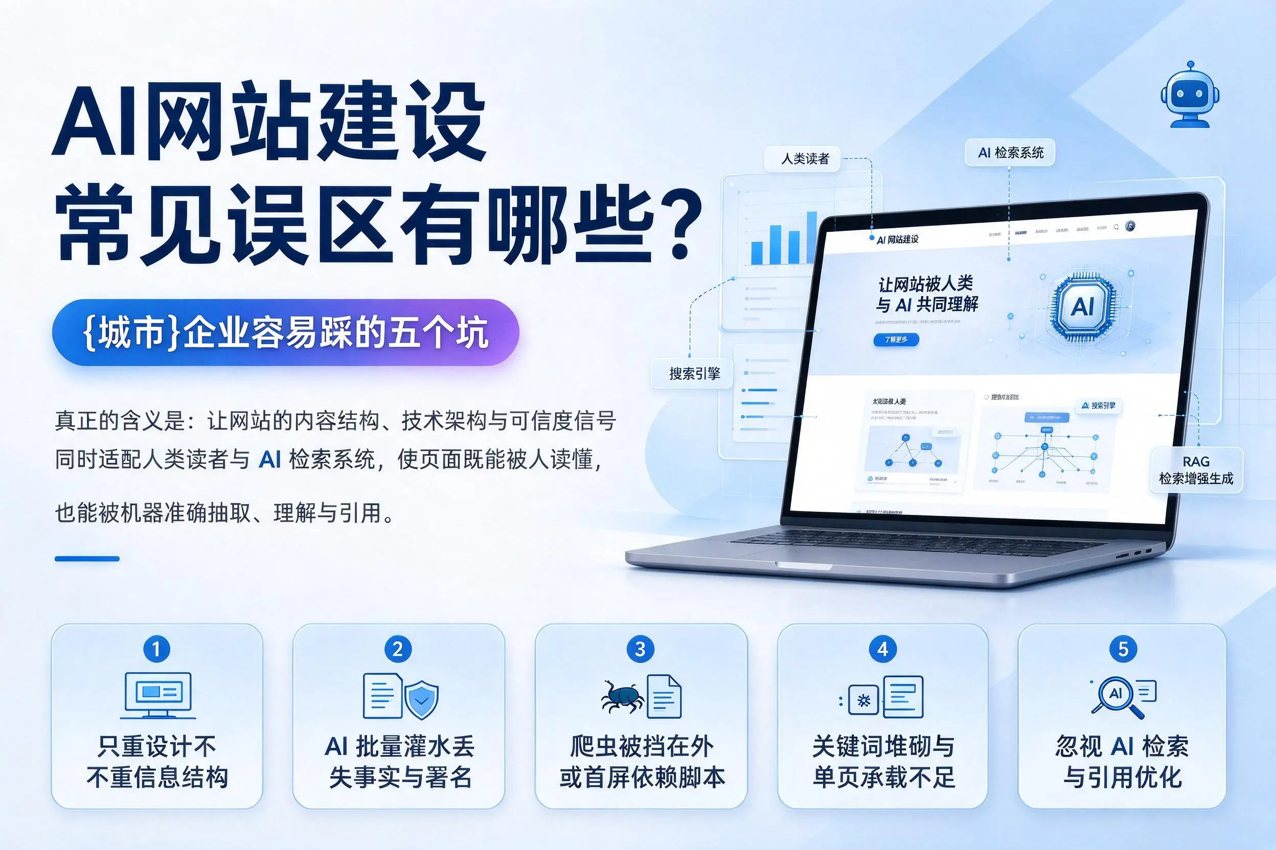 AI网站建设常见误区有哪些？酒泉企业容易踩的五个坑