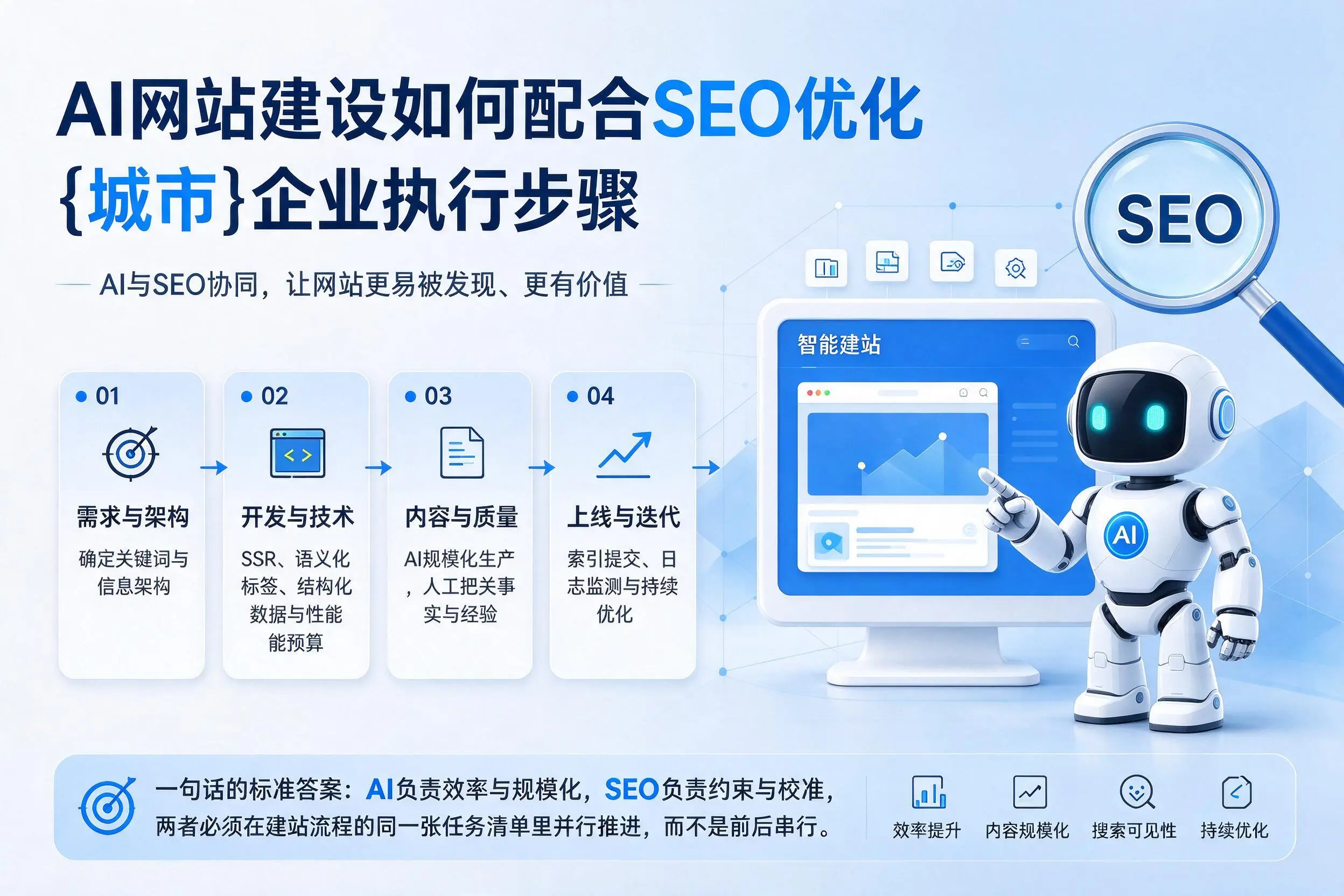 AI网站建设如何配合SEO优化，酒泉企业执行步骤