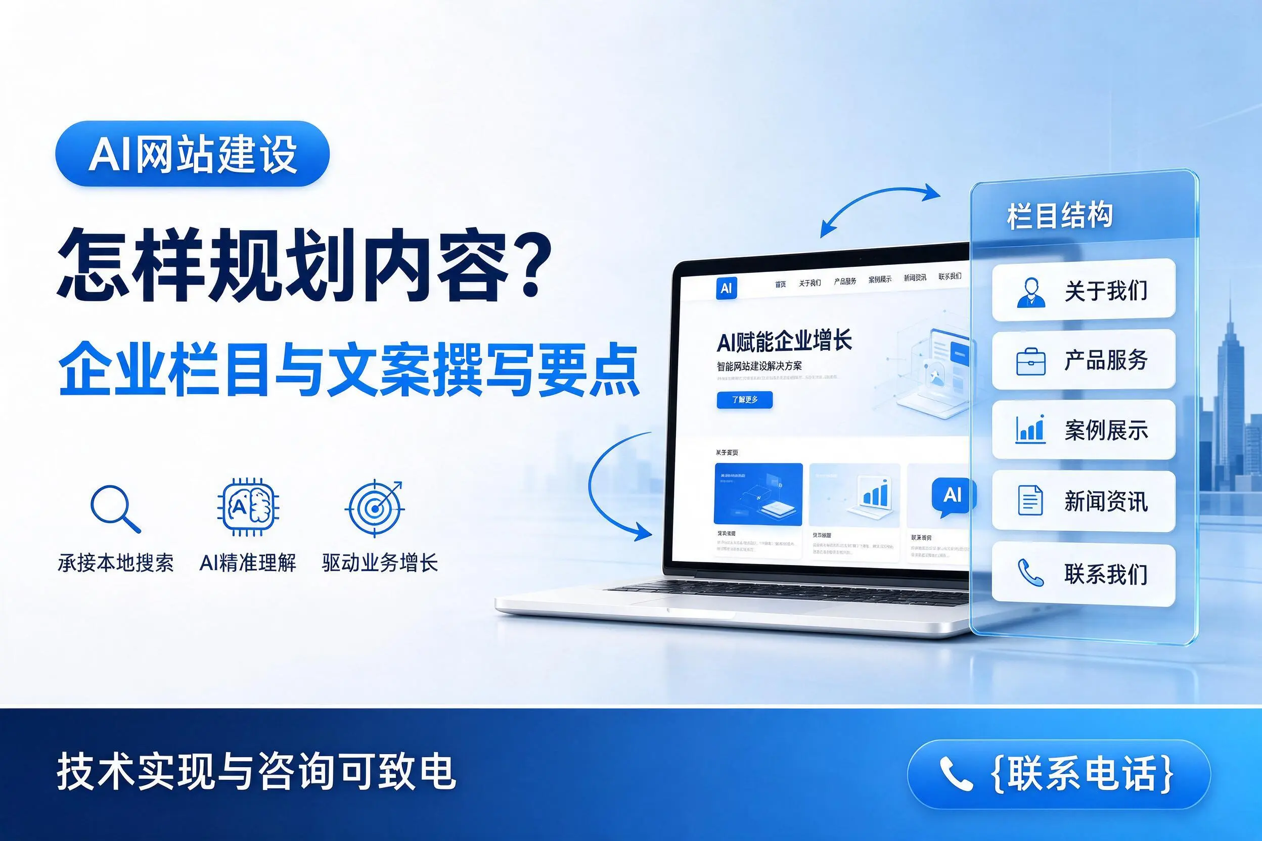 AI网站建设怎样规划内容？酒泉企业栏目与文案撰写要点