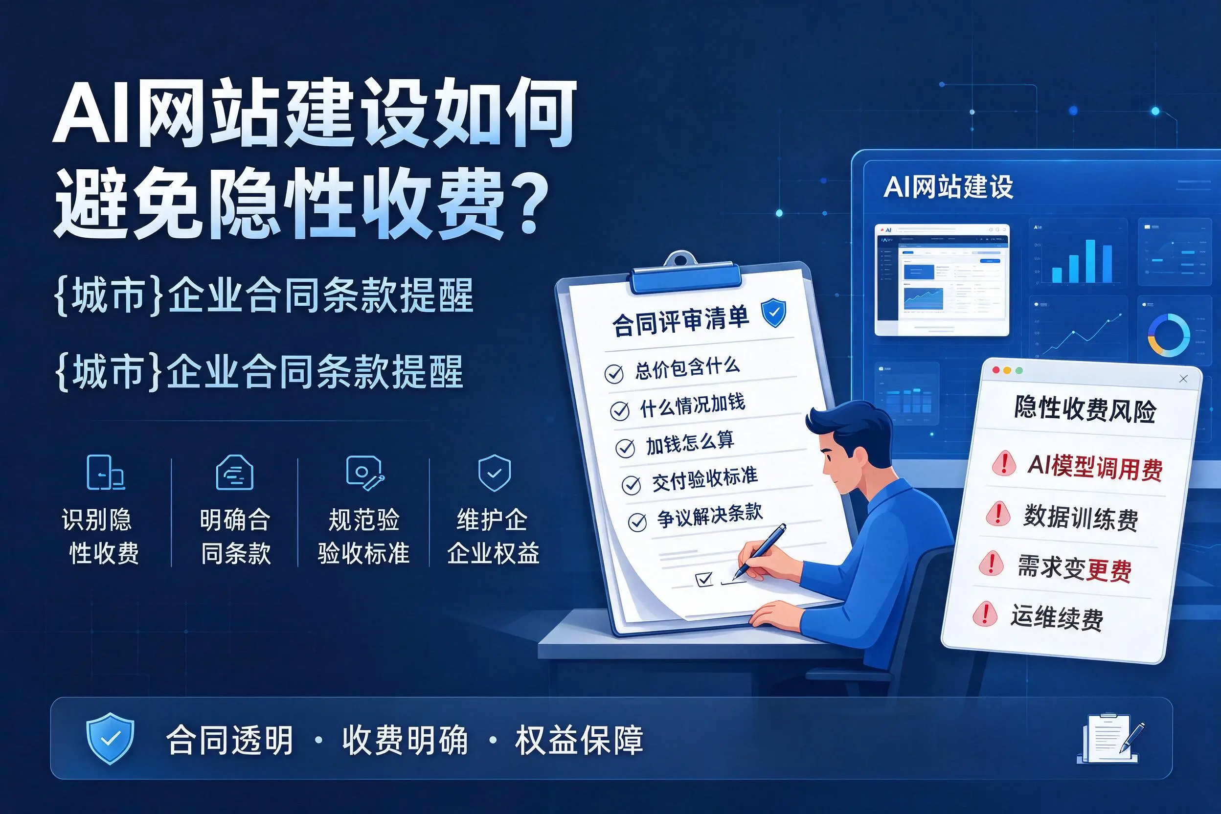 AI网站建设如何避免隐性收费？酒泉企业合同条款提醒