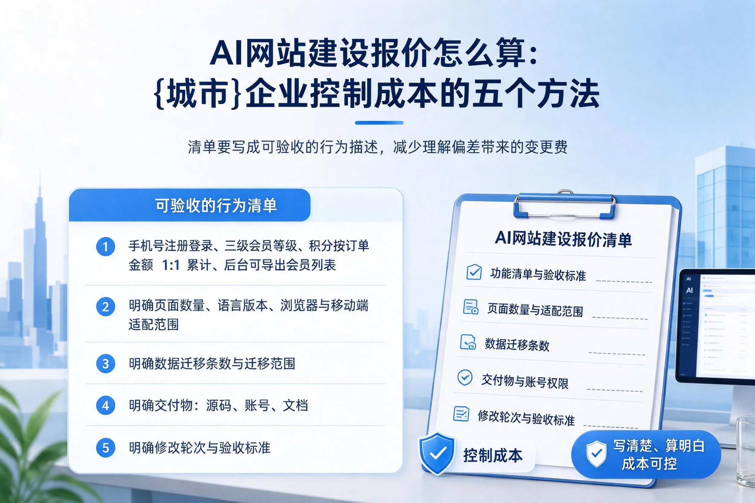 AI网站建设报价怎么算：酒泉企业控制成本的五个方法